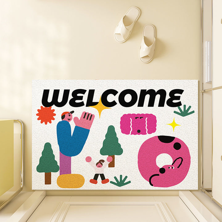 Unisex Playful Illustrated Welcome Mat Bowlift
