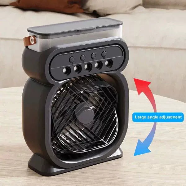 Unisex One Size Portable Rechargeable Vaporizing Desktop Air Cooler and Fan with Leather Carrying Handle Bowlift