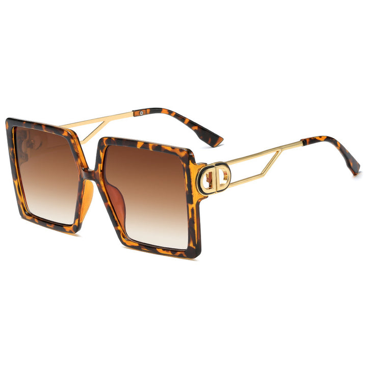 Women's oversized square sunglasses with elegant metal frame and polarizing lenses Bowlift