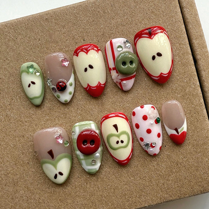 Thematic Holiday Press-On Nail Art Set Bowlift