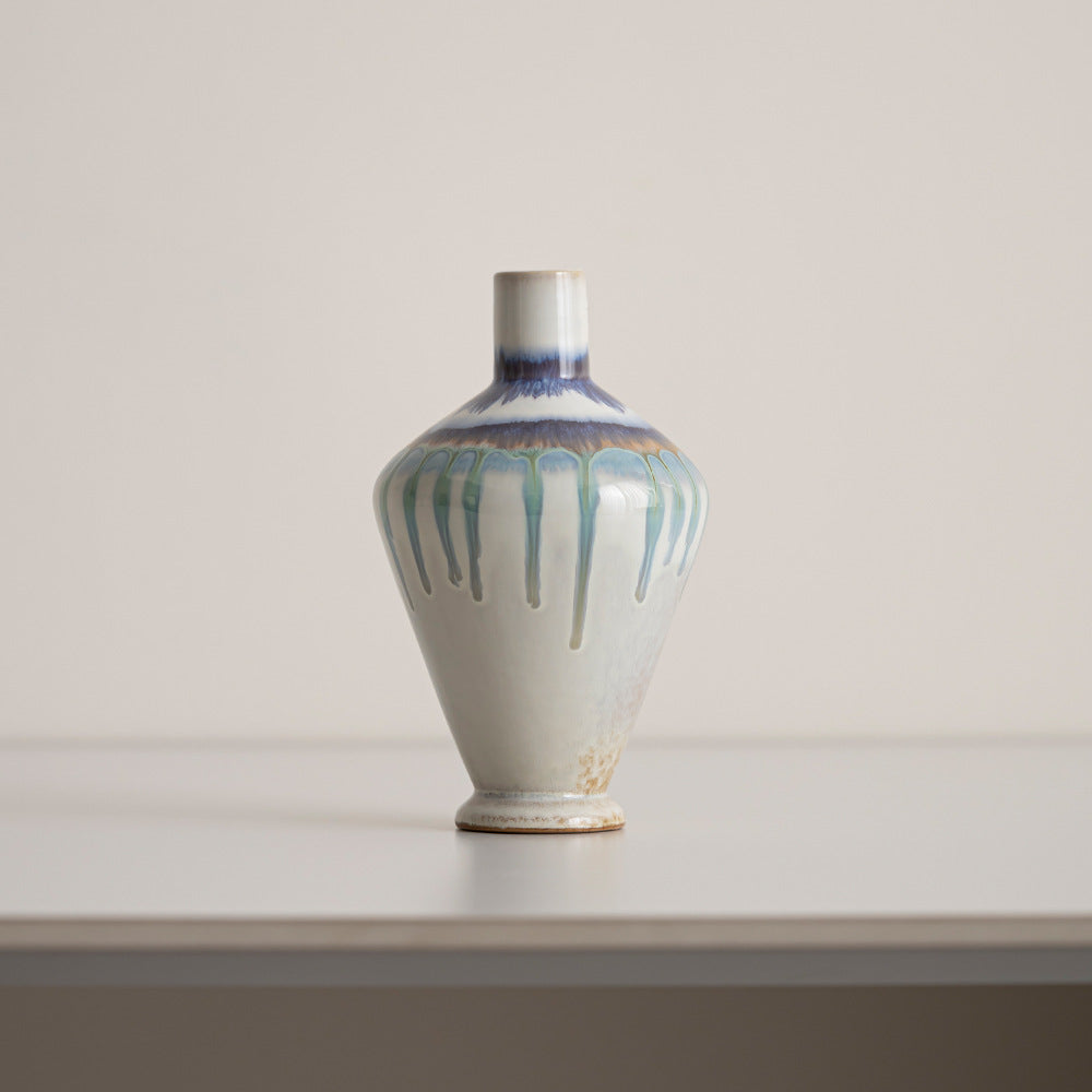 Elegant Drip-Glaze Ceramic Vase