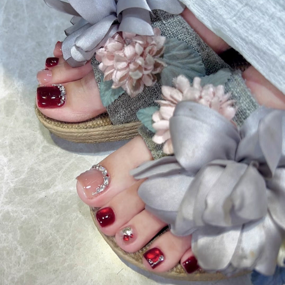 Decorative Floral Slide Sandals Bowlift