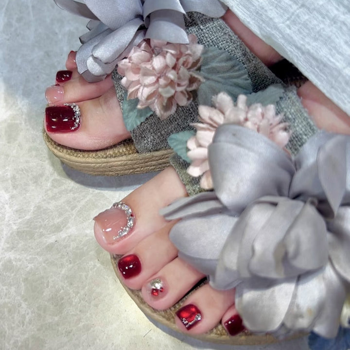 Decorative Floral Slide Sandals Bowlift
