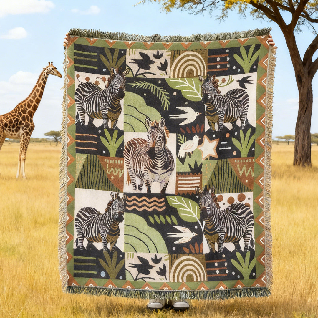 Artistic Animal-Themed Throw Blanket