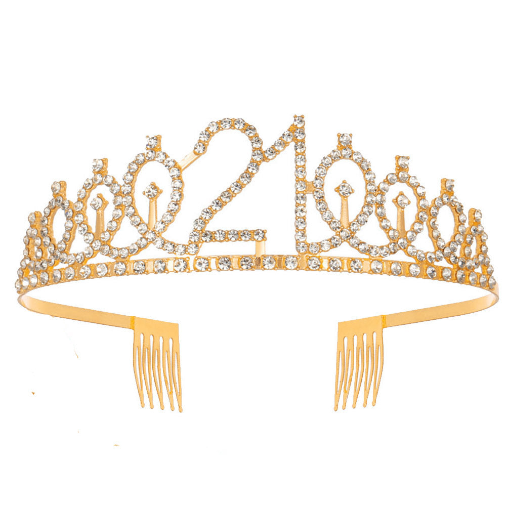 Women's Crystal-Embellished Tiara with Elegant Design Bowlift