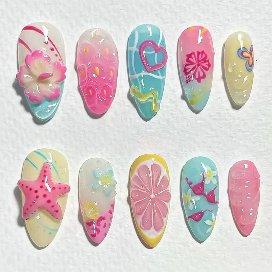 Artistic Themed Press-On Nail Tips Bowlift