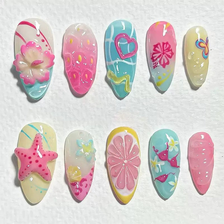 Artistic Themed Press-On Nail Tips Bowlift