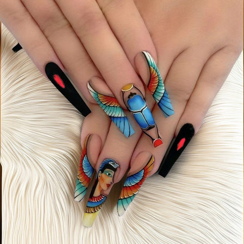 Creative Nail Art with Egyptian Motifs Bowlift