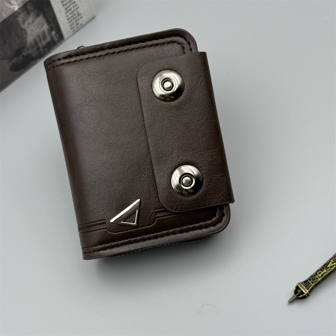 Compact RFID-Blocking Leather Wallet