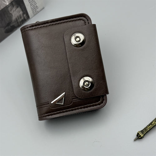 Compact RFID-Blocking Leather Wallet
