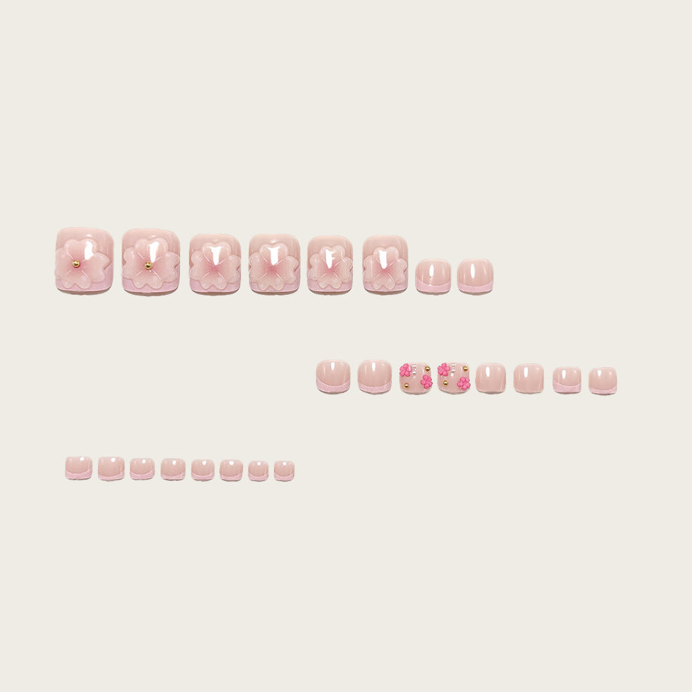 Artful toenail decorations with blooming accents Bowlift