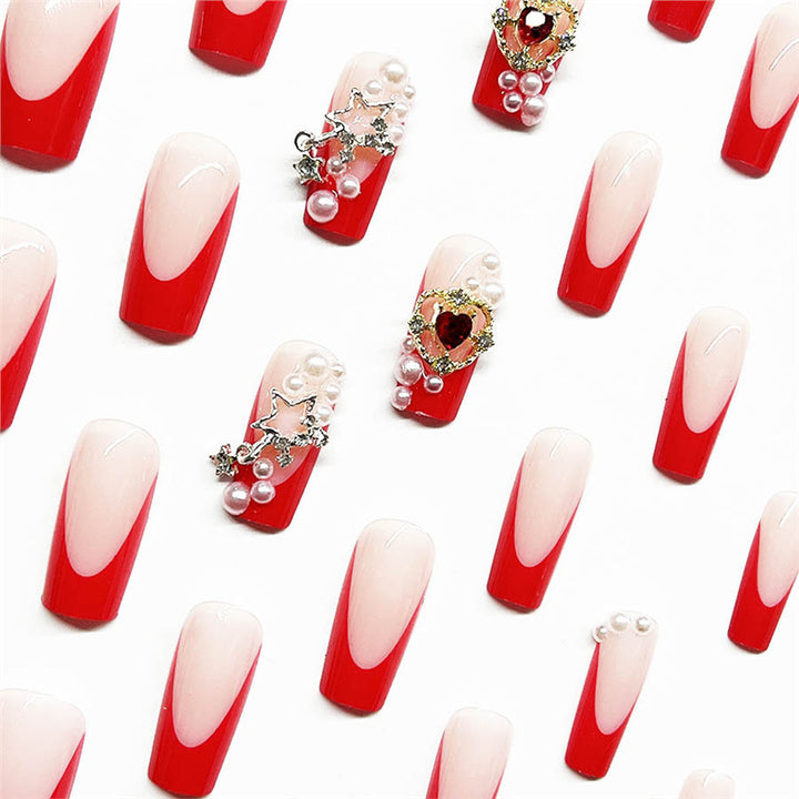 Decorative Pearl Accented Press-On Nails Bowlift