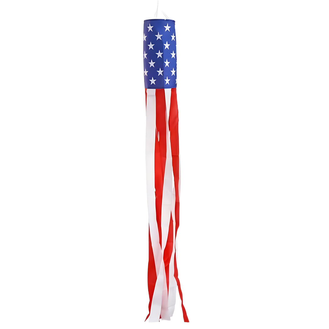 Unisex nan patriotic windsock wind flag with long ribbons for outdoor hanging Bowlift
