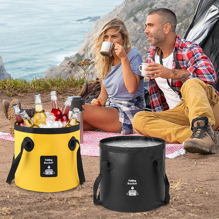 Ladies collapsible water container with sturdy carrying handle Bowlift