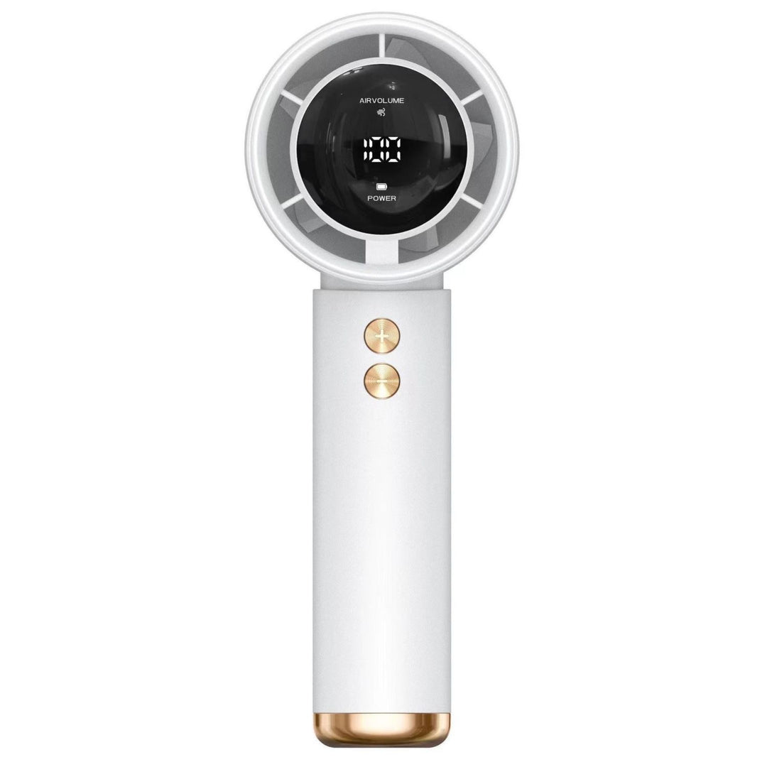 Ladies Portable Hand Fan with Digital LCD Display Bowlift