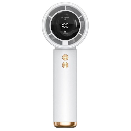 Ladies Portable Hand Fan with Digital LCD Display Bowlift