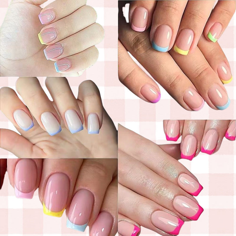 Artificial Nail Set with Colorful Accented Tips Bowlift