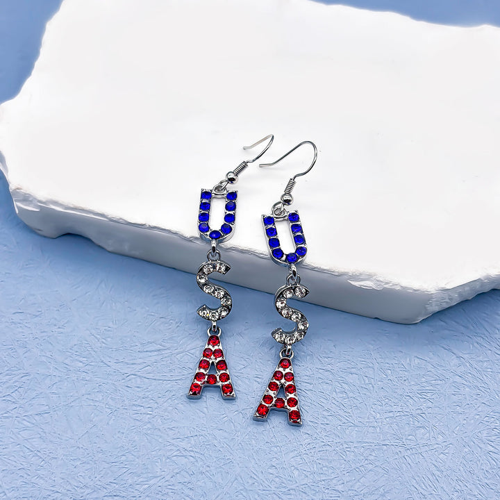 Women nan long layered tassel earrings made of mesh with stripe star pattern Bowlift