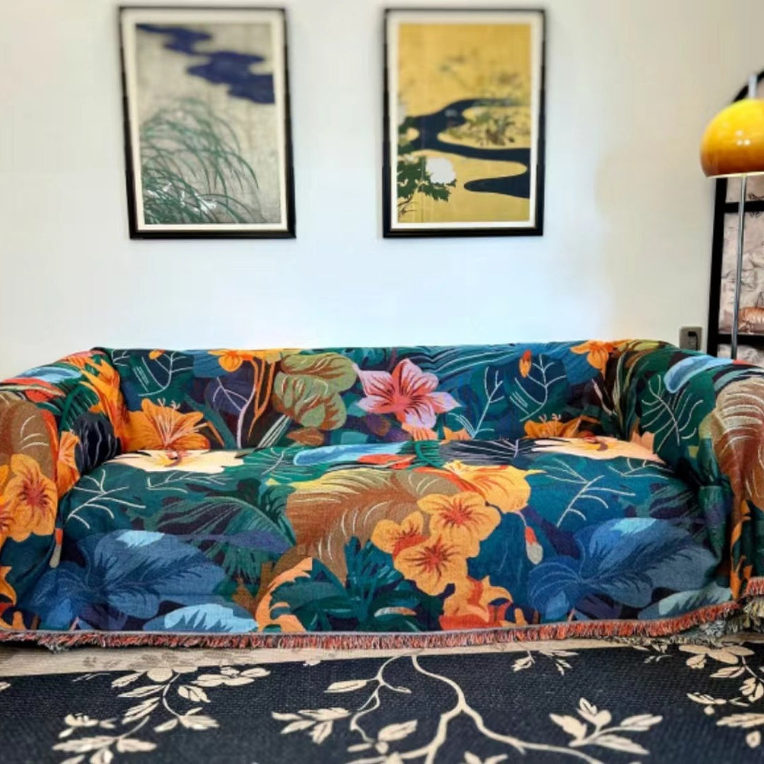 Floral Sofa Throw Blanket
