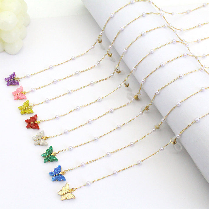 Butterfly-Embellished Eyewear Chain Bowlift
