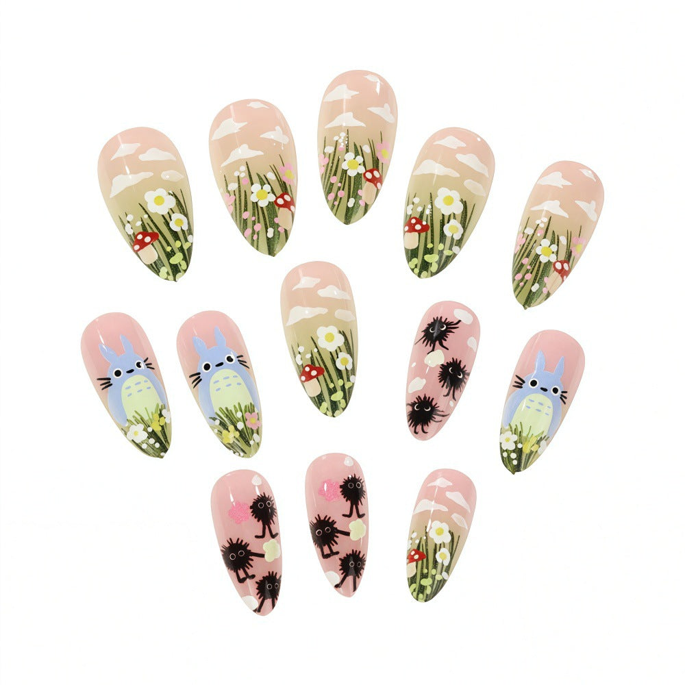 Fantasy animal and flower motifs artificial nails Bowlift