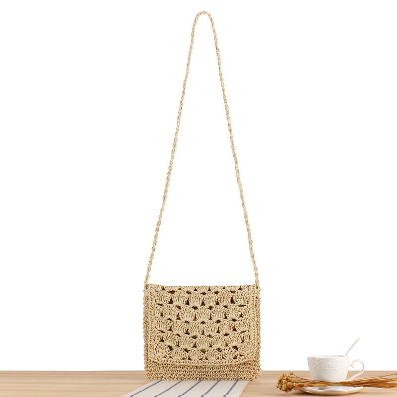 Hand-knotted shoulder bag in modern wicker pattern Bowlift