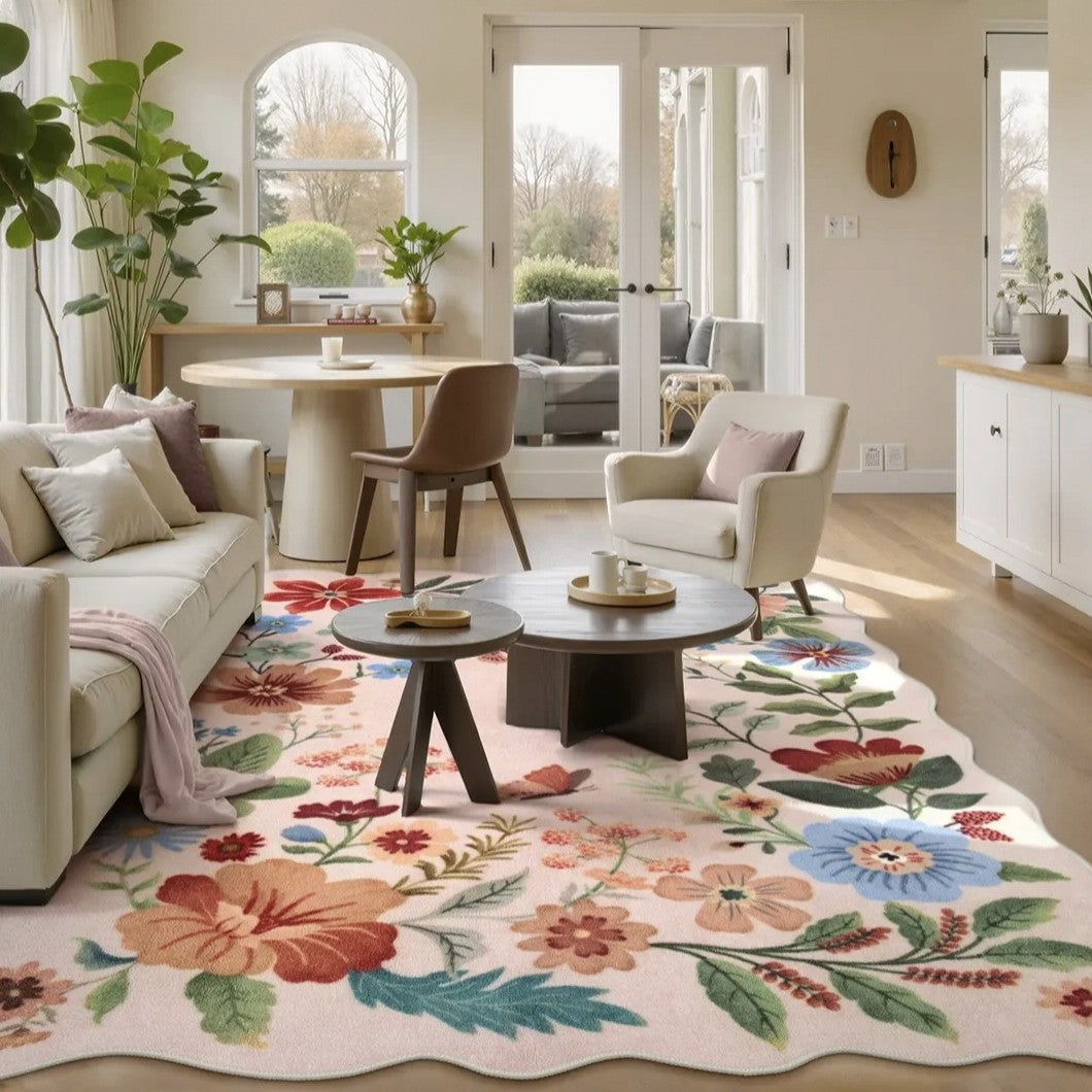 Elegant Floral Design Area Rug