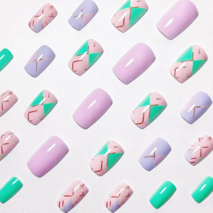 Geometric Pattern Nail Art Bowlift