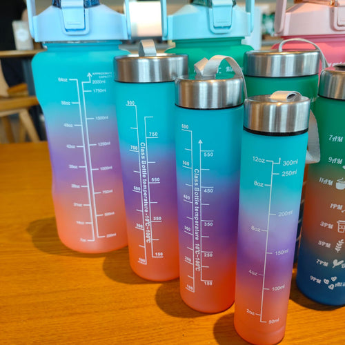 Ladies' Motivation Water Bottle with Time Scale and Ergonomic Design Bowlift