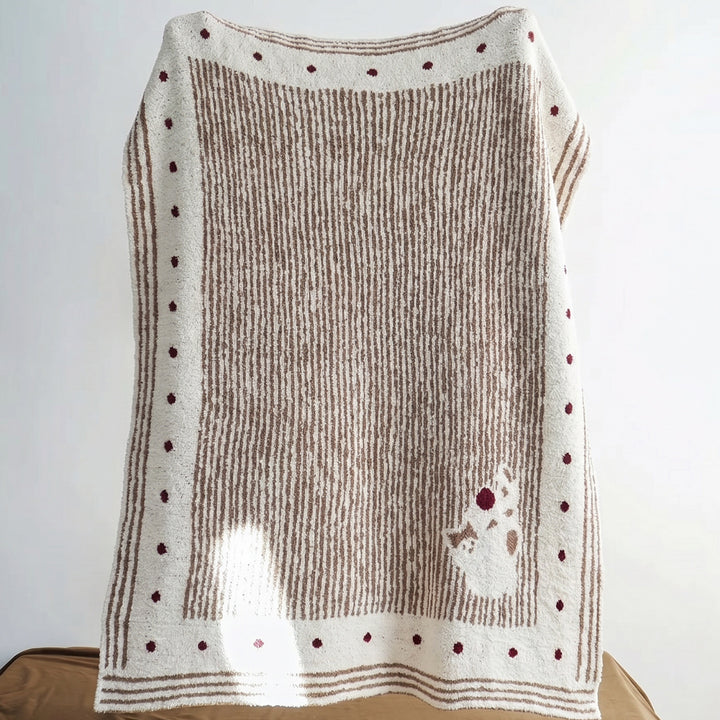 Cozy Fleece Cat-Themed Throw Blanket