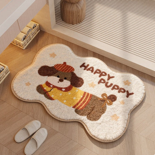 Playful Dog-Themed Bath Mat