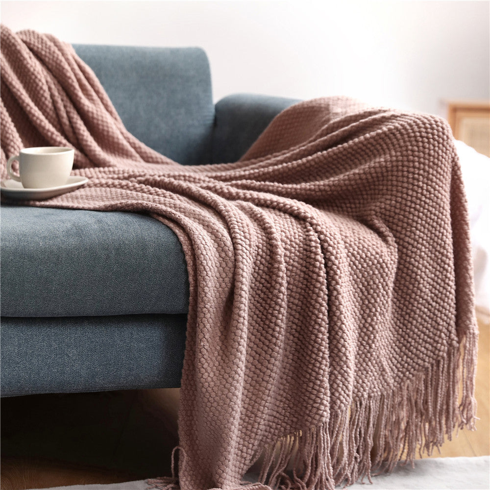 Cozy Knitted Throw Blanket