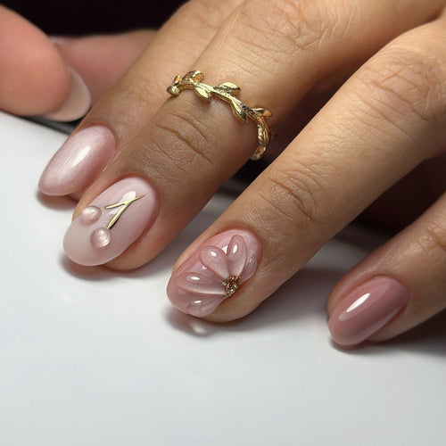 Floral Embellished Press-On Nails Bowlift