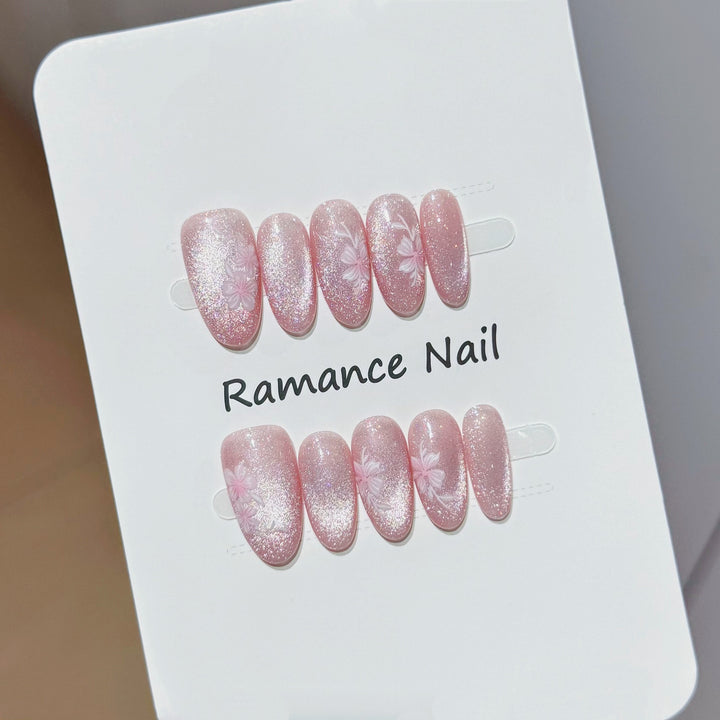 Floral Design Press-On Nail Set Bowlift