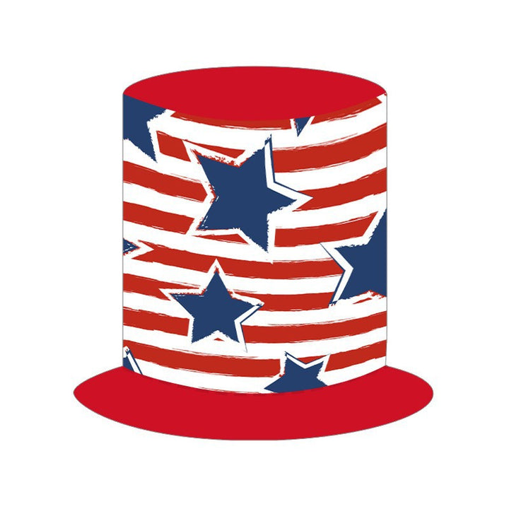 Independence Day oversized novelty top hat with flexible foam core and adjustable elastic chin strap Bowlift