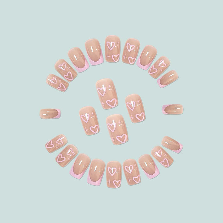Artistic acrylic nails with heart design Bowlift