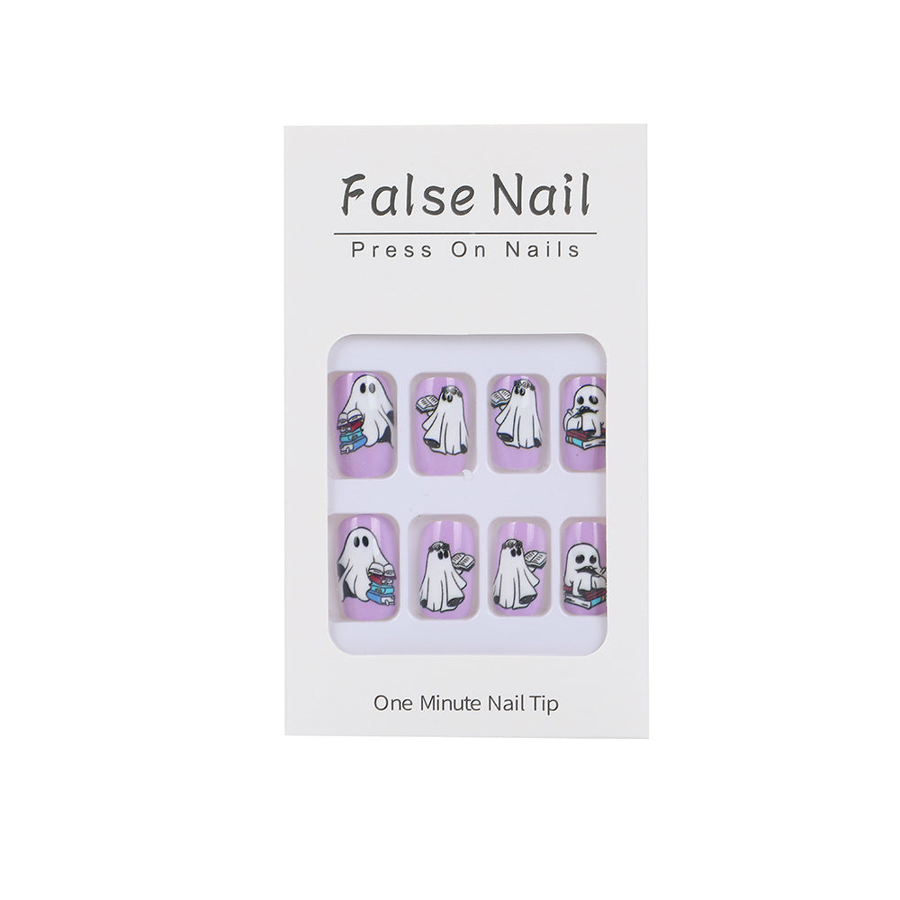 Artificial nails with playful ghost design Bowlift