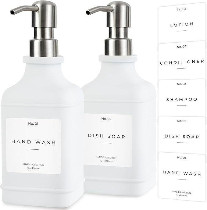 Refillable Luxury Pump Dispenser Set for Hand Wash and Dish Soap Bowlift