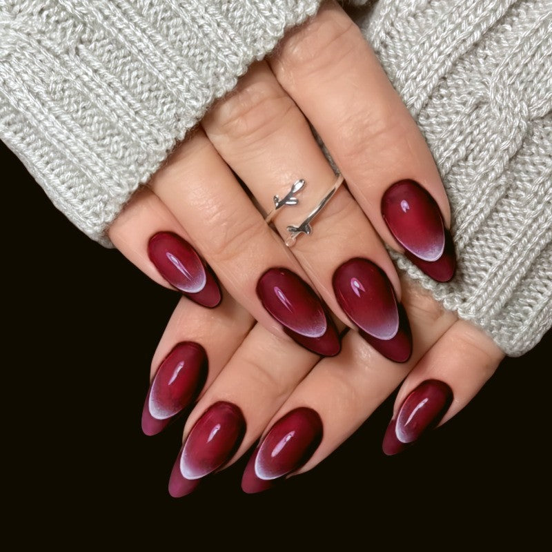 Artistic Almond-Shaped Press-On Nail Set Bowlift