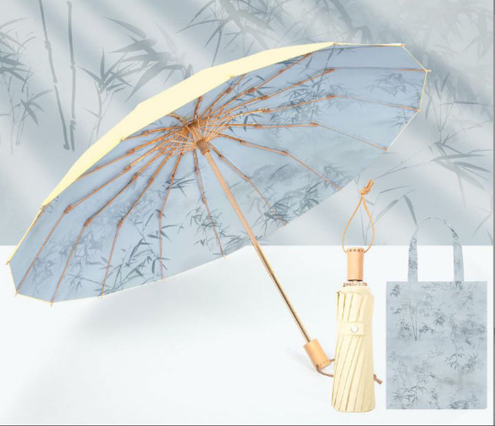 Ladies Foldable Sun Umbrella with Dreamy Floral Design Bowlift