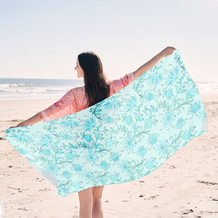 Beach towel with elegant jellyfish pattern Bowlift