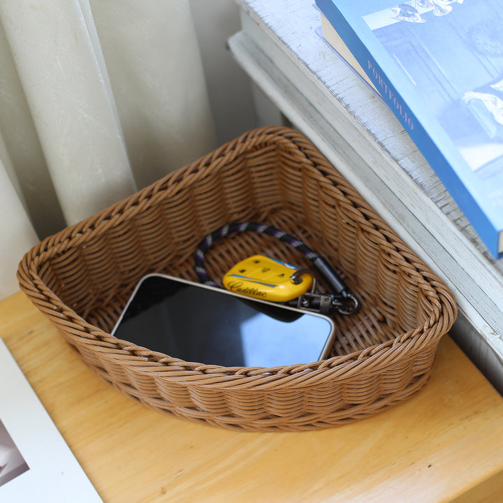 Corner Woven Storage Basket Bowlift
