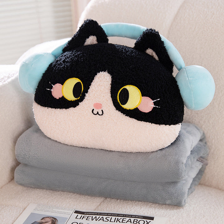 Cushion in cat shape with headphone design Bowlift