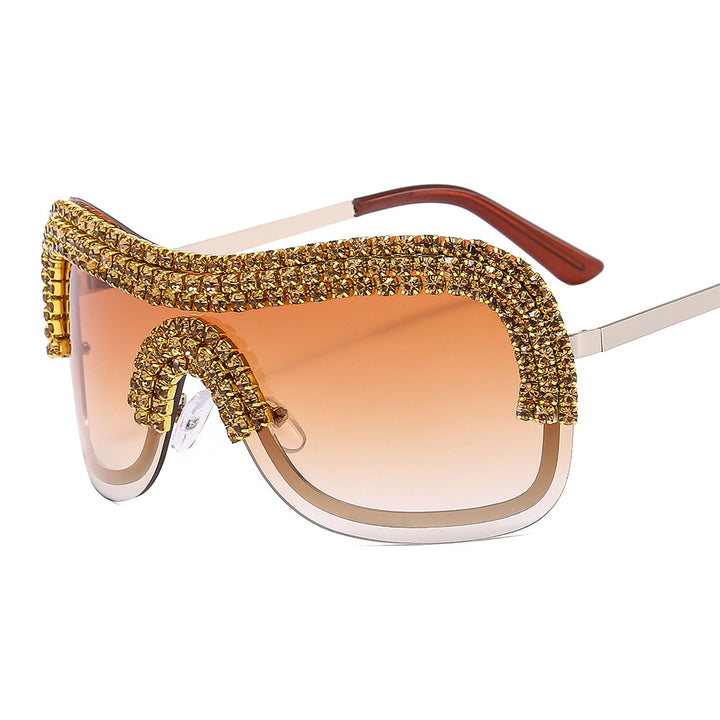 Ladies Glamorous Sunglasses with Sparkling Rhinestone Frame Bowlift