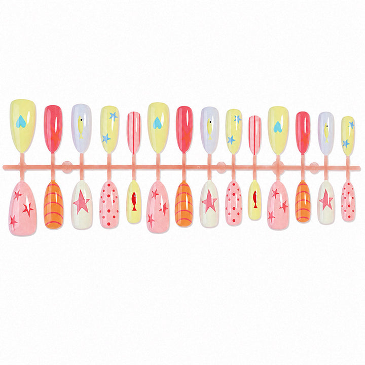 Creative Cartoon-Themed Press-On Nail Collection Bowlift