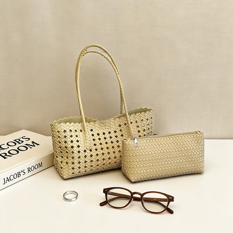 WoHandwoven Straw Market Tote Bag Bowlift