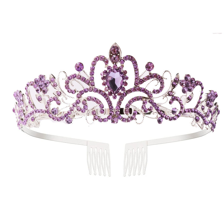 Ladies Sparkling Crystal Tiara with Filigree Design Bowlift