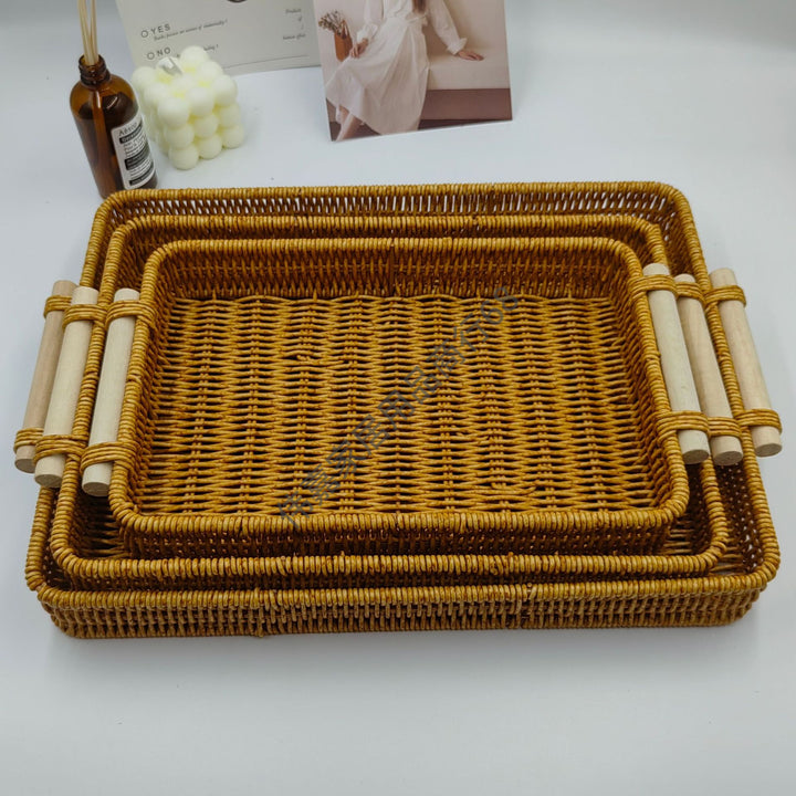 Handwoven Decorative Serving Tray Bowlift