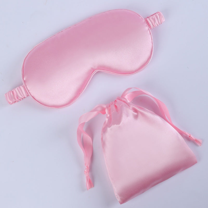 Women's nano silk sleep mask with padded eye area, adjustable elastic band, and storage pouch Bowlift