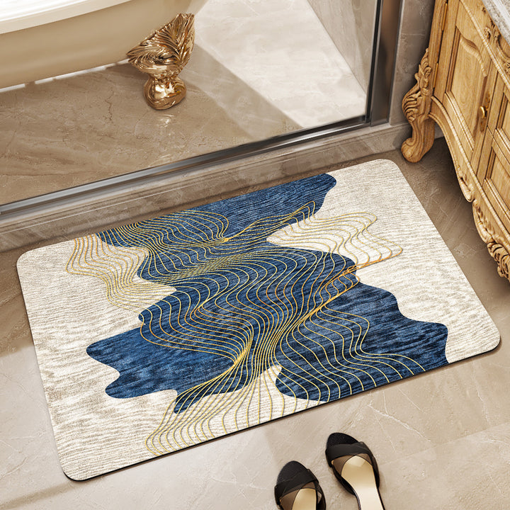 Modern Abstract Leaf Design Area Rug Bowlift